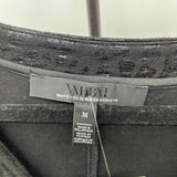 White House Black Market Women's Size M Black Textured Short Sleeve Shirt