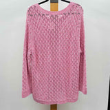 Talbots Women's Size 2X Pink Open Weave Sweater