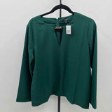 Ann Taylor Women's Size M Green Solid Long Sleeve Shirt