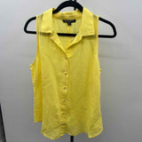 Boston Proper Women's Size M Yellow Solid Sleeveless Shirt