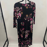 Talbots Women's Size 10P Black Floral Dress
