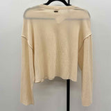 Billabong Women's XS Cream Ribbed Long Sleeve Shirt