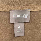 Chico's Women's Size L Tan Eyelet Jacket