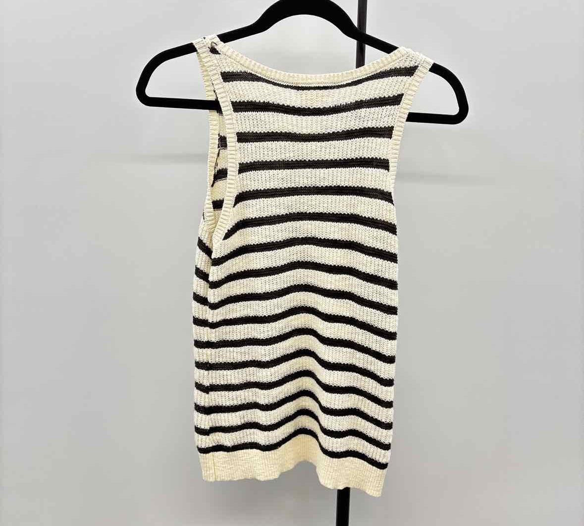 Thread & Supply Women's Size S Ivory Stripe Sleeveless Shirt
