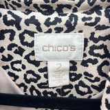 Chico's Women's Size L Beige Animal Print Jacket