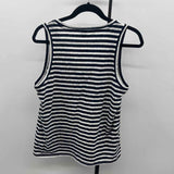 J Crew Women's Size M Navy Stripe Sleeveless Shirt