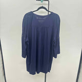 Simply Noelle Women's Size XXL Navy Studs Long Sleeve Shirt