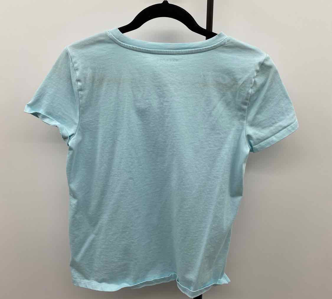 Talbots Women's Size S Light Blue Floral Short Sleeve Shirt