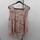 Style & Co. Women's Size XL Pink Patchwork Sleeveless Shirt
