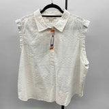 Loft Women's Size XXL White Textured Sleeveless Shirt