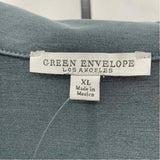 Green Envelope Women's Size XL Green Solid Short Sleeve Shirt