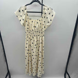 Betsey's Boutique Shop Women's Size 10 Ivory Spotted Dress