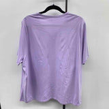 Lands End Women's Size 2X Lavender Solid Short Sleeve Shirt