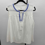 St. John's Bay Women's Size XXL White Circles Sleeveless Shirt