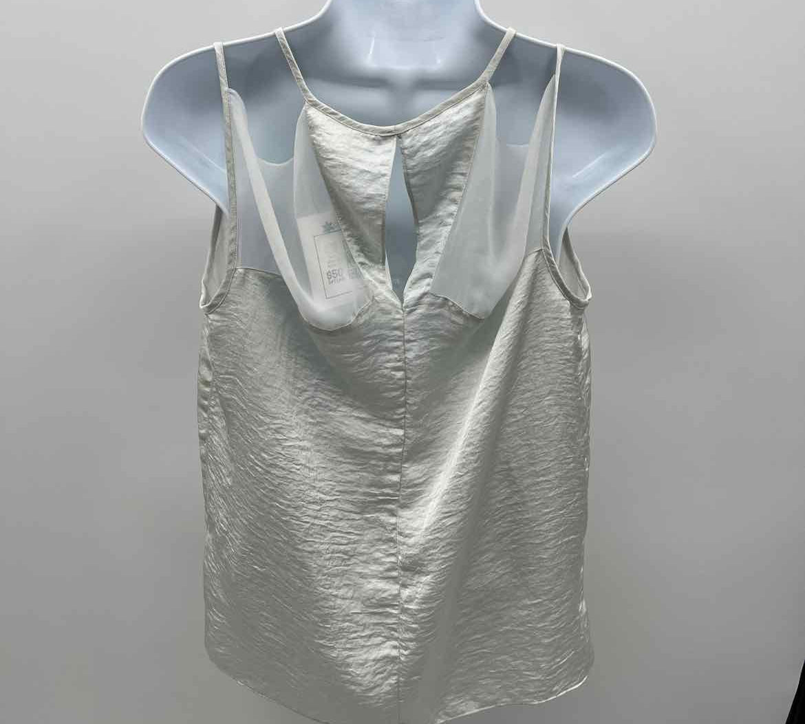 Helmut Lang Women's Size M Ivory Textured Sleeveless Shirt