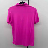 Ibkul Women's Size M Hot Pink Textured Short Sleeve Shirt
