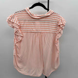 Jane & Dilancey Women's Size XL Peach Stripe Short Sleeve Shirt