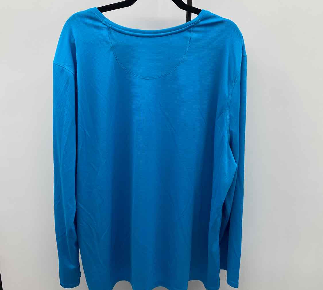 Reel Legends Women's Size 3X Turquoise Textured Long Sleeve Shirt