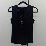 White House Black Market Women's Size XS Black Solid Sleeveless Shirt