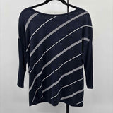 JJill Women's Size MP Navy Stripe Sweater