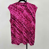 Dana Buchman Women's Size XL Magenta Damask Sleeveless Shirt