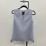 Duffield Lane Women's Size S Blue Stripe Sleeveless Shirt