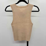 By Together Women's Size L Beige Ribbed Sleeveless Shirt