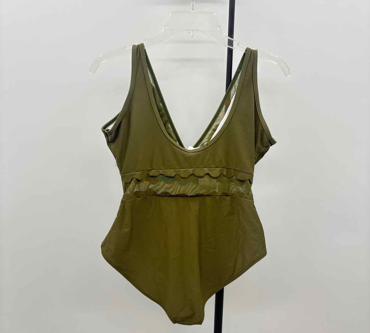 HiMiss Women's Size S Olive Solid Swimsuit - 1 Piece