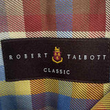 Robert Talbott Men's Size M Brown Cotton Plaid Long Sleeve Shirt