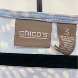 Chico's Women's Size XL Light Blue Abstract Tunic