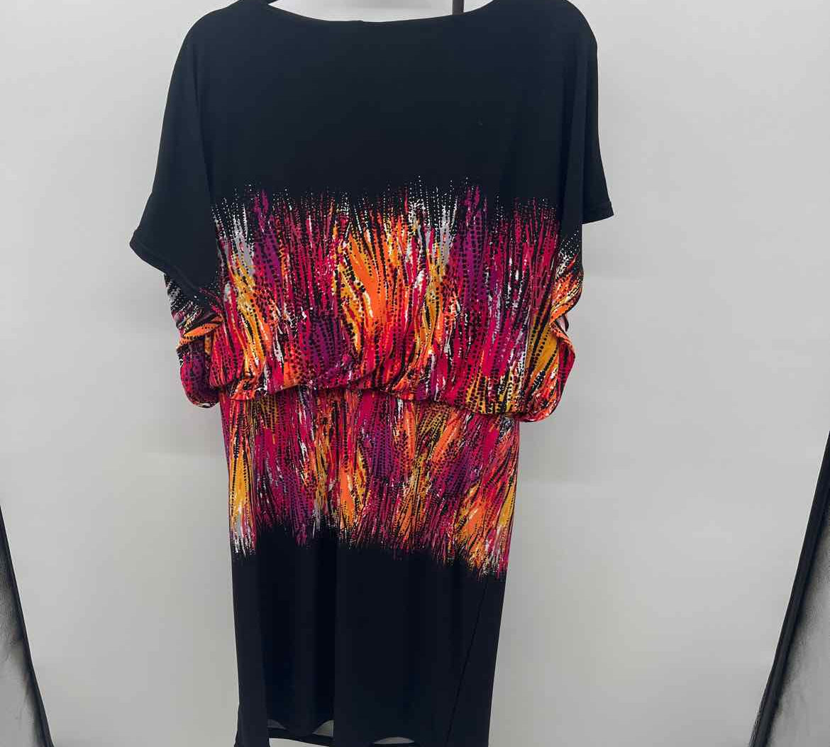 Tribal Women's Size 16 Black Abstract Dress