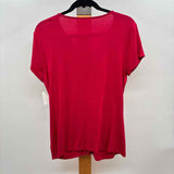 Coldwater Creek Women's Size M Red Textured Short Sleeve Shirt
