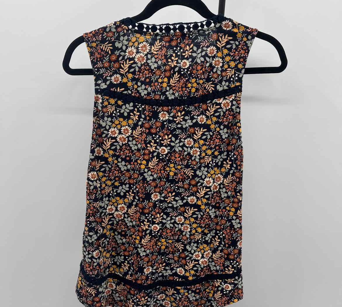 Lucky Brand Women's Size M Navy Floral Sleeveless Shirt