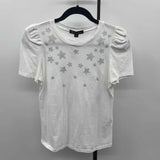 Inc Women's Size S White Star Short Sleeve Shirt