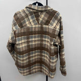Mystree Women's Size M Brown Plaid Jacket