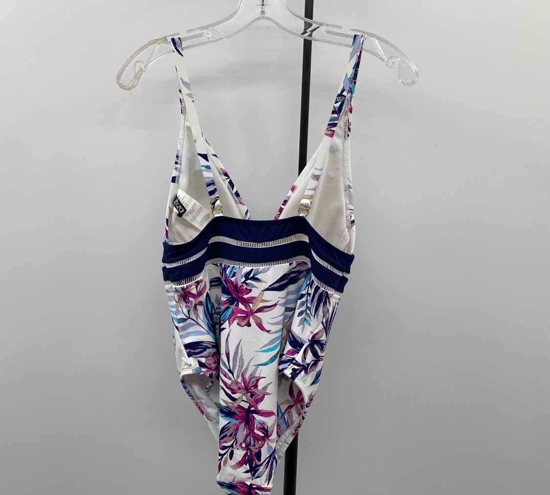 Ibiza Women's Size XL White Floral Swimsuit - 1 Piece