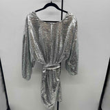 Anthropologie Junior's Size 18 Silver Sequins Gown/Evening Wear