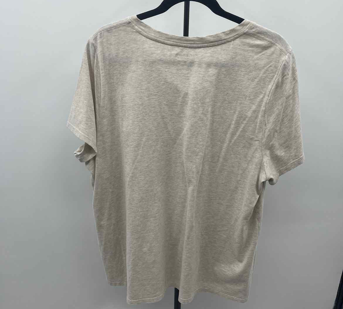 Calvin Klein Women's Size 1X Oatmeal Heathered Short Sleeve Shirt