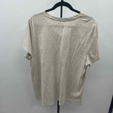 Calvin Klein Women's Size 1X Oatmeal Heathered Short Sleeve Shirt