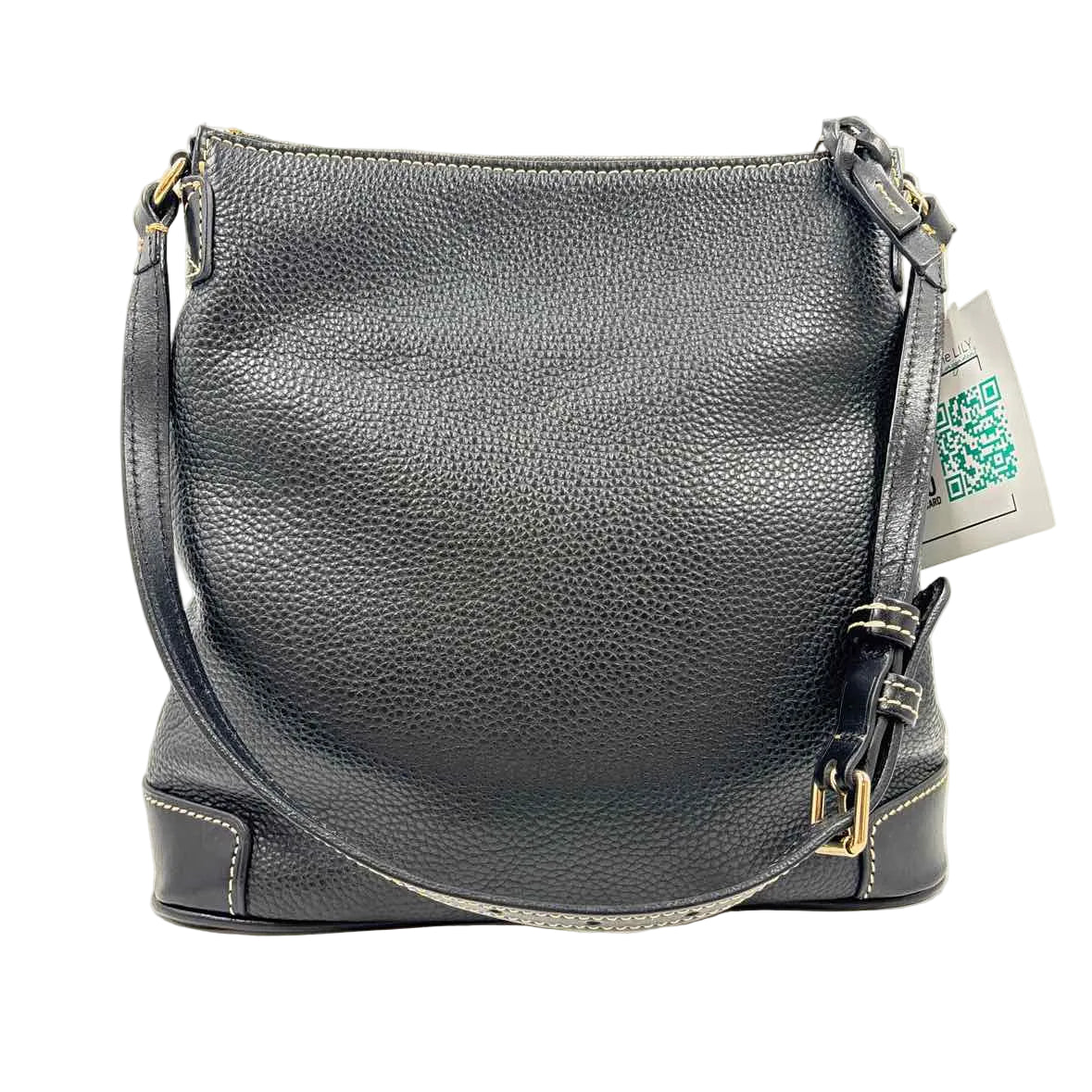 Back DOONEY & BOURKE Black Pebble Grain Leather Adjustable Crossbody Purse