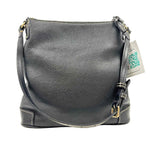 Back DOONEY & BOURKE Black Pebble Grain Leather Adjustable Crossbody Purse