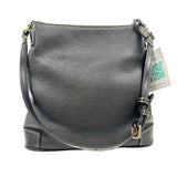 Back DOONEY & BOURKE Black Pebble Grain Leather Adjustable Crossbody Purse