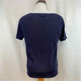 Eileen Fisher Women's Size XS Navy Solid Short Sleeve Shirt