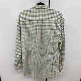 Orvis Men's Size L Ivory Checkered Long Sleeve Shirt