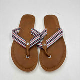Tommy Bahama Women's Shoe Size 9 Blue Stripe Flip Flops
