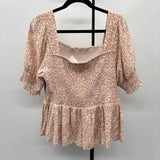 Nine West Women's Size XXL Pink Leopard Short Sleeve Shirt