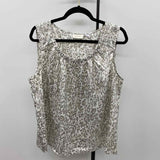 Chico's Women's Size XL Gray Animal Print Sleeveless Shirt