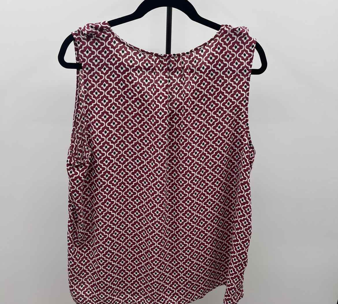 Loft Women's Size XL Mauve Abstract Sleeveless Shirt