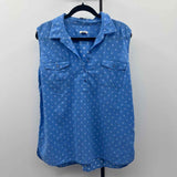 Talbots Women's Size XL Blue Spotted Sleeveless Shirt