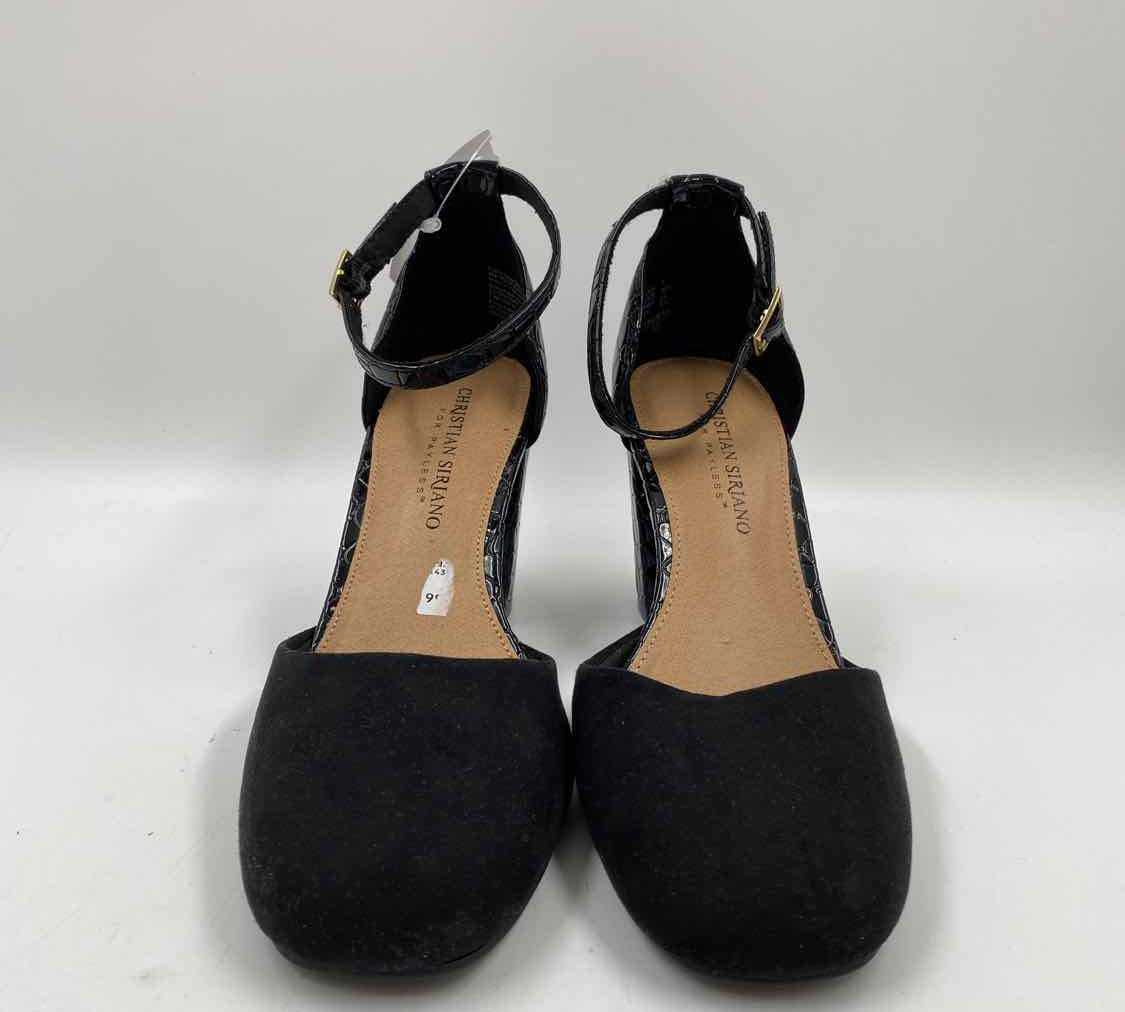 Christian Siriano Women's Shoe Size 7 Black Embossed Heels